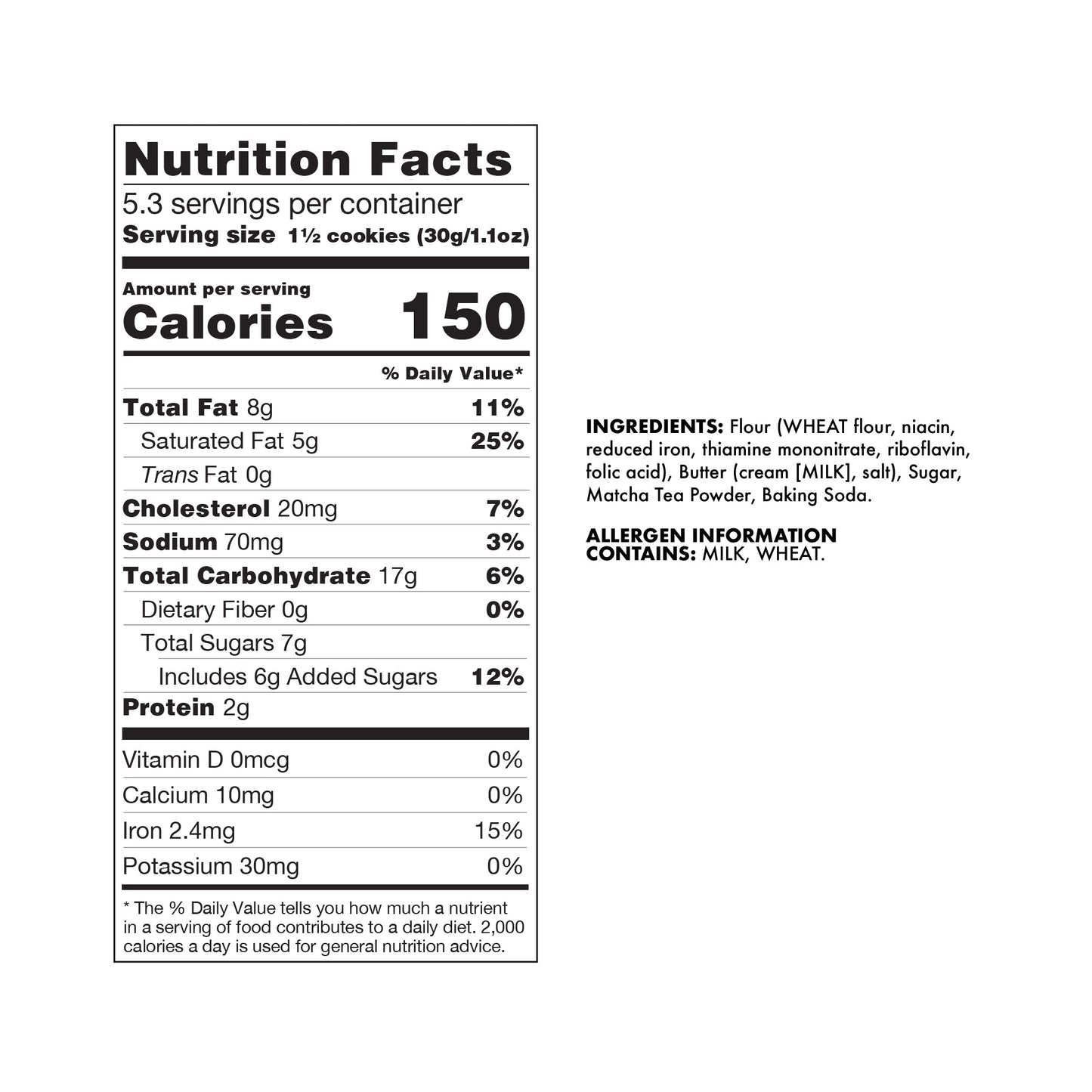 Matcha Green Tea Shortbread Cookies - Retail Box 6ct