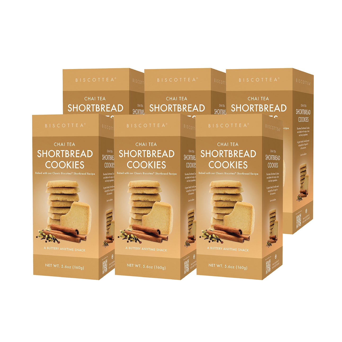 Chai Tea Shortbread Cookies - Retail Box - 6 ct