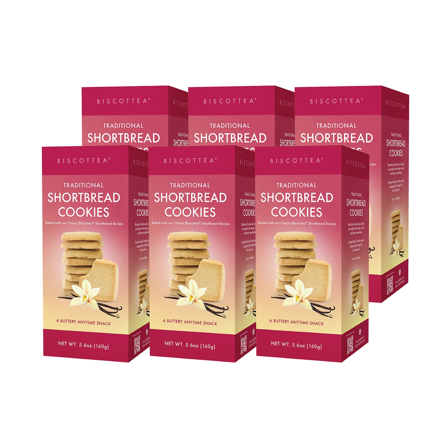Traditional Tea Time Shortbread Cookies - Retail Box - 6ct