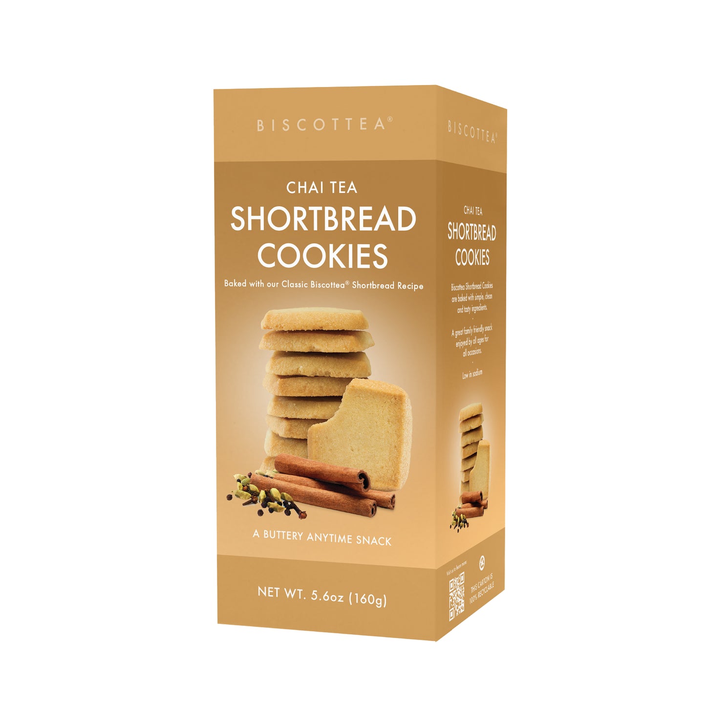 Chai Tea Shortbread Cookies - Retail Box - 6 ct