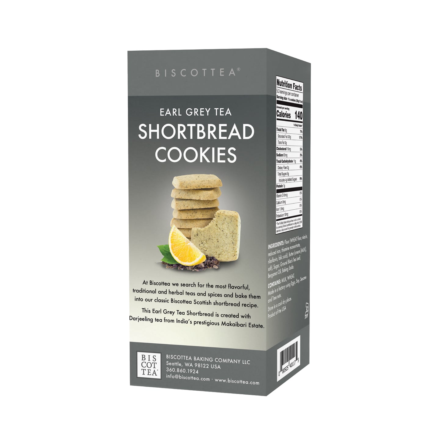 Earl Grey Tea Shortbread Cookies - Retail Box - 6ct