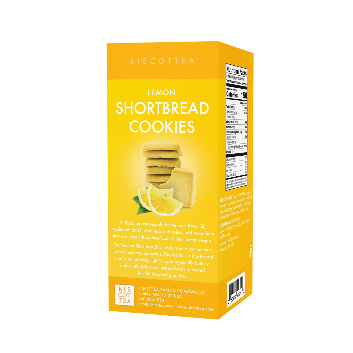 Lemon Shortbread Cookies - Retail Box - 6ct
