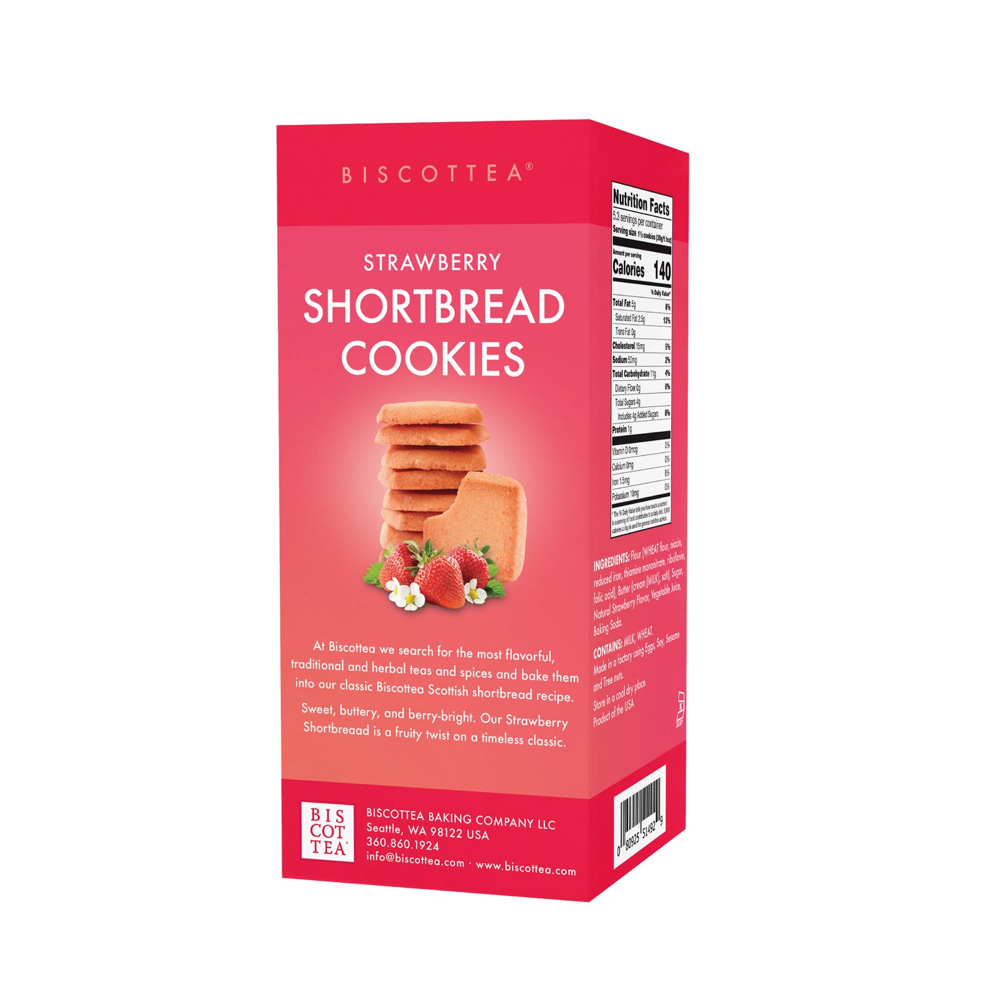 Strawberry Shortbread Cookies - Retail Box 6ct